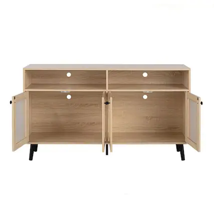 Front. Boyel Living - Brown TV Stand Fits TVs up to 65 in. with Tapered Legs - Brown.