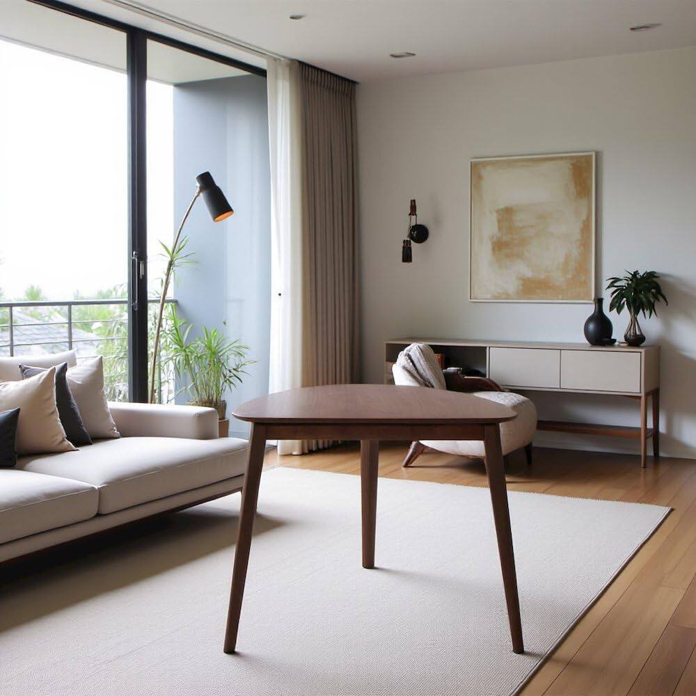 Back. Starlight Canyon Home - Brown Modern Dining Table – Small Round Mid Century Corner Kitchen Table - Brown.