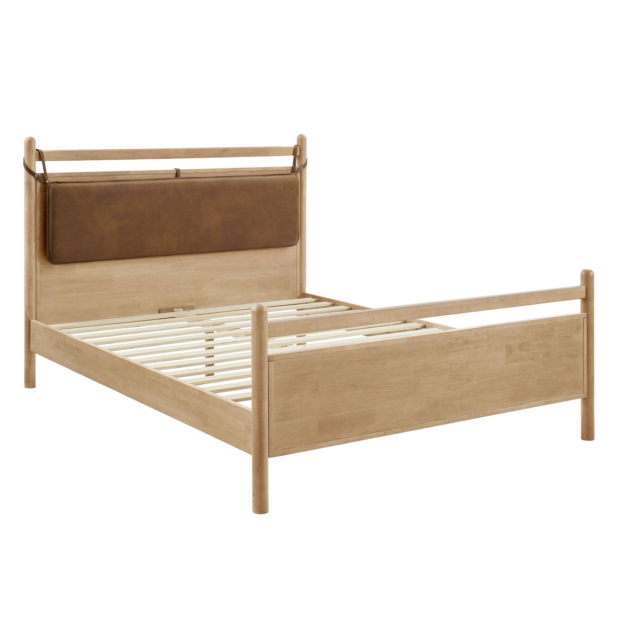Alt View 2. Modway - Leni Wood Platform Bed Frame by Modway - Light Oak Canyon.