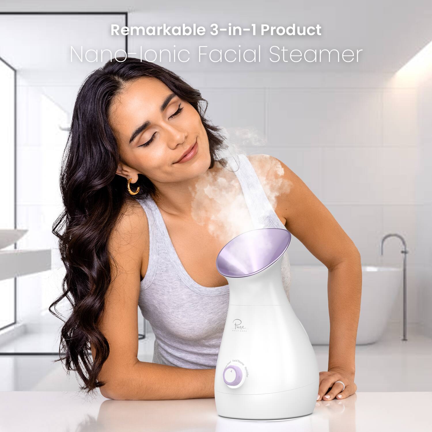 Remarkable 3-in-1 Product  
Nano-Ionic Facial Steamer