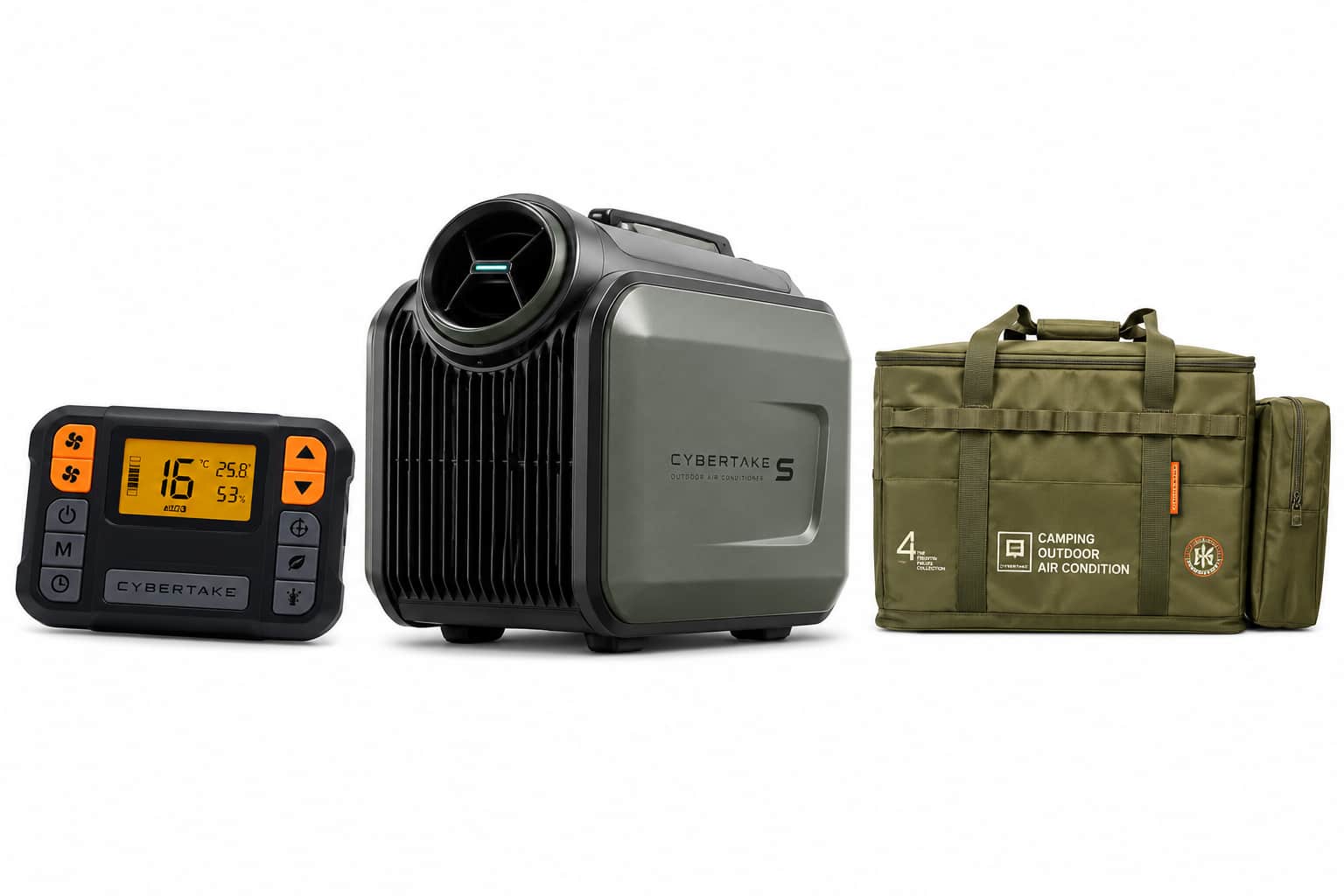 Cybertake - S1 Pro Portable Air Conditioner with Carrying Bag & Remote Control, 3300BTU/960W, 3-in-1 Cooling AC Unit for Outdoor - Olive Green