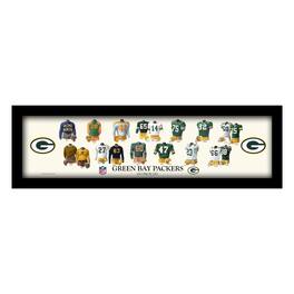 Sporticulture - Green Bay Packers 8" x 26" Framed Art Uniform Heritage Print - Multicolor