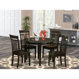 East West Furniture - 5 PC Kitchen nook Dining set-Kitchen Table and 4 Kitchen Chairs - Cappuccino