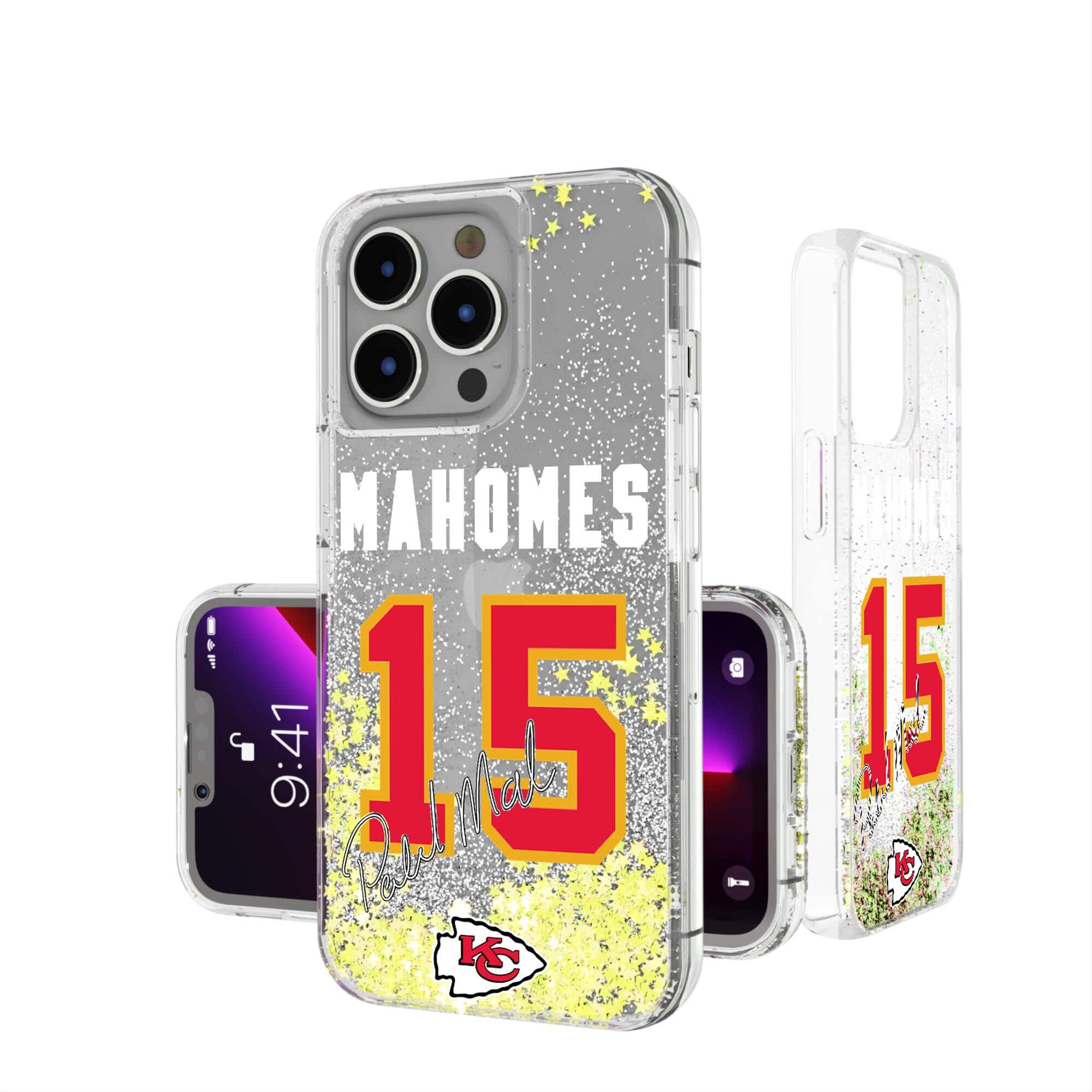 Keyscaper - NFL - Patrick Mahomes Kansas City Chiefs iPhone Glitter Phone Case - 13 - Multicolor