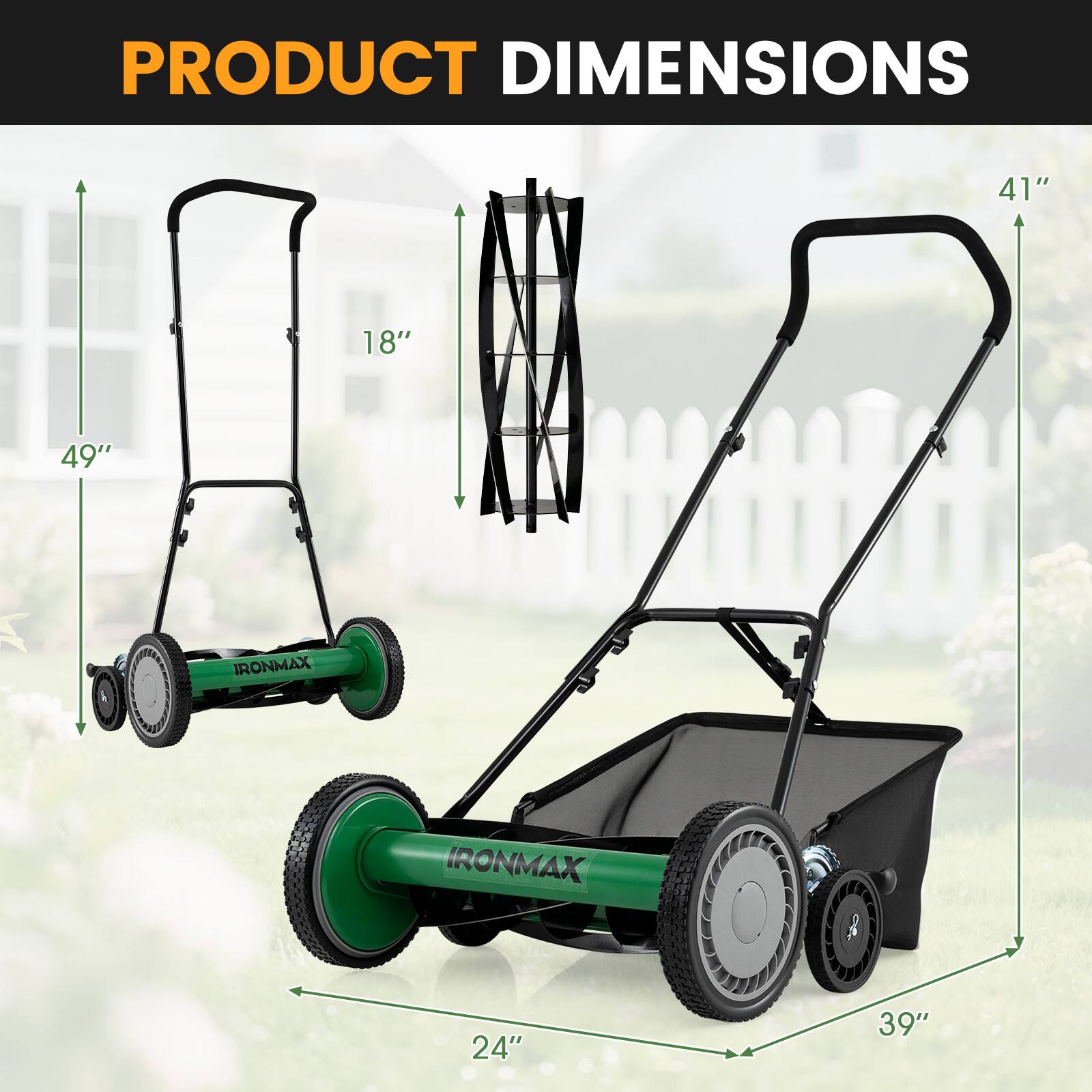 PRODUCT DIMENSIONS  
41" x 18" x 49"  
IRONMAX  
24" x 39"