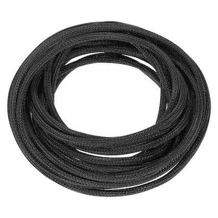 Front. Unique Bargains - Split Sleeve Wire Loom 1/8" 25Ft Self Wrapping Braided Sleeve UL94-V2 Fireproof PET for Automotive Home - Black.