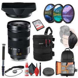 Bundle - Leica - Super-Vario-Elmar-SL 16-35mm f/3.5-4.5 ASPH. Lens (11177) + 64GB Memory Card + Padded Case + Filters + Full Size - Black