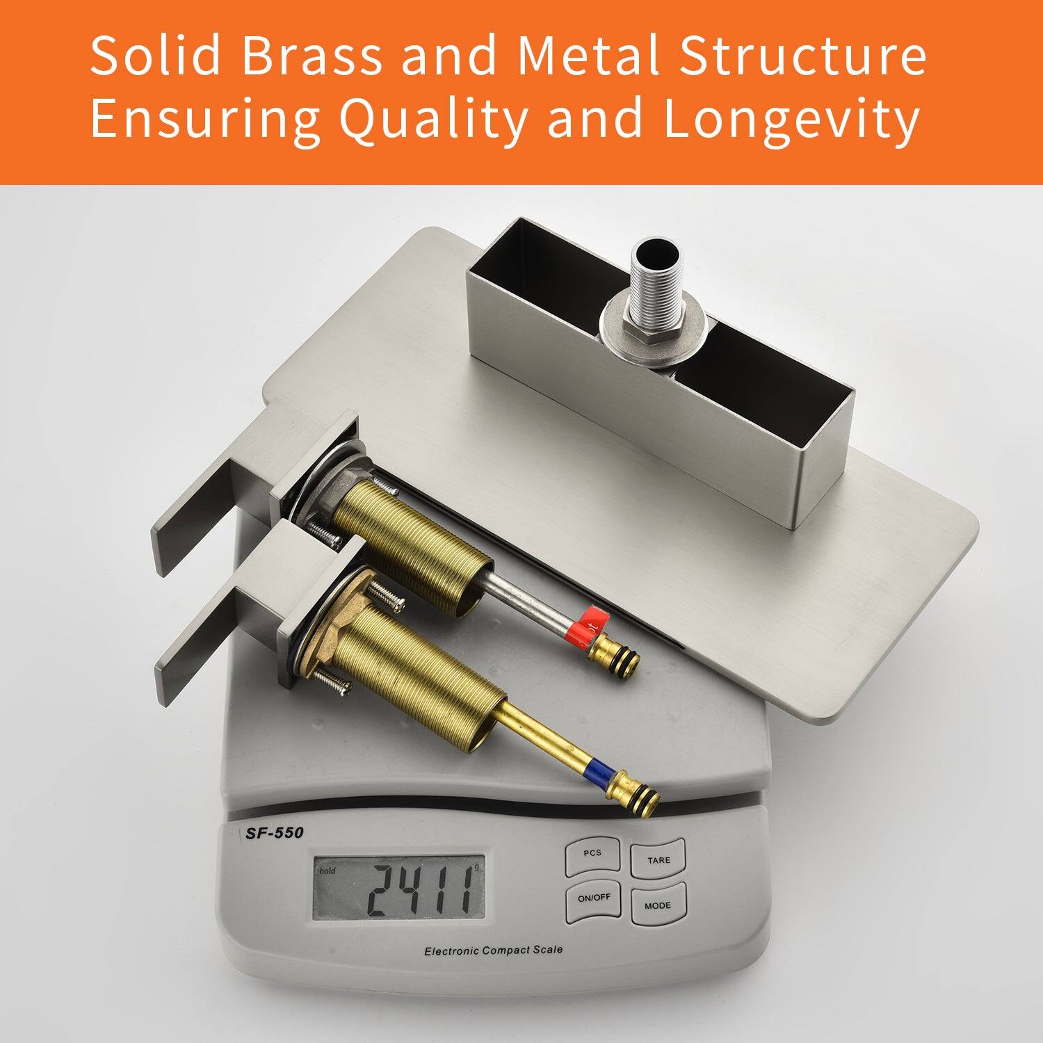 Solid Brass and Metal Structure Ensuring Quality and Longevity

SF-550 Electronic Compact Scale

2411

ON/OFF MODE

TARE

PCS