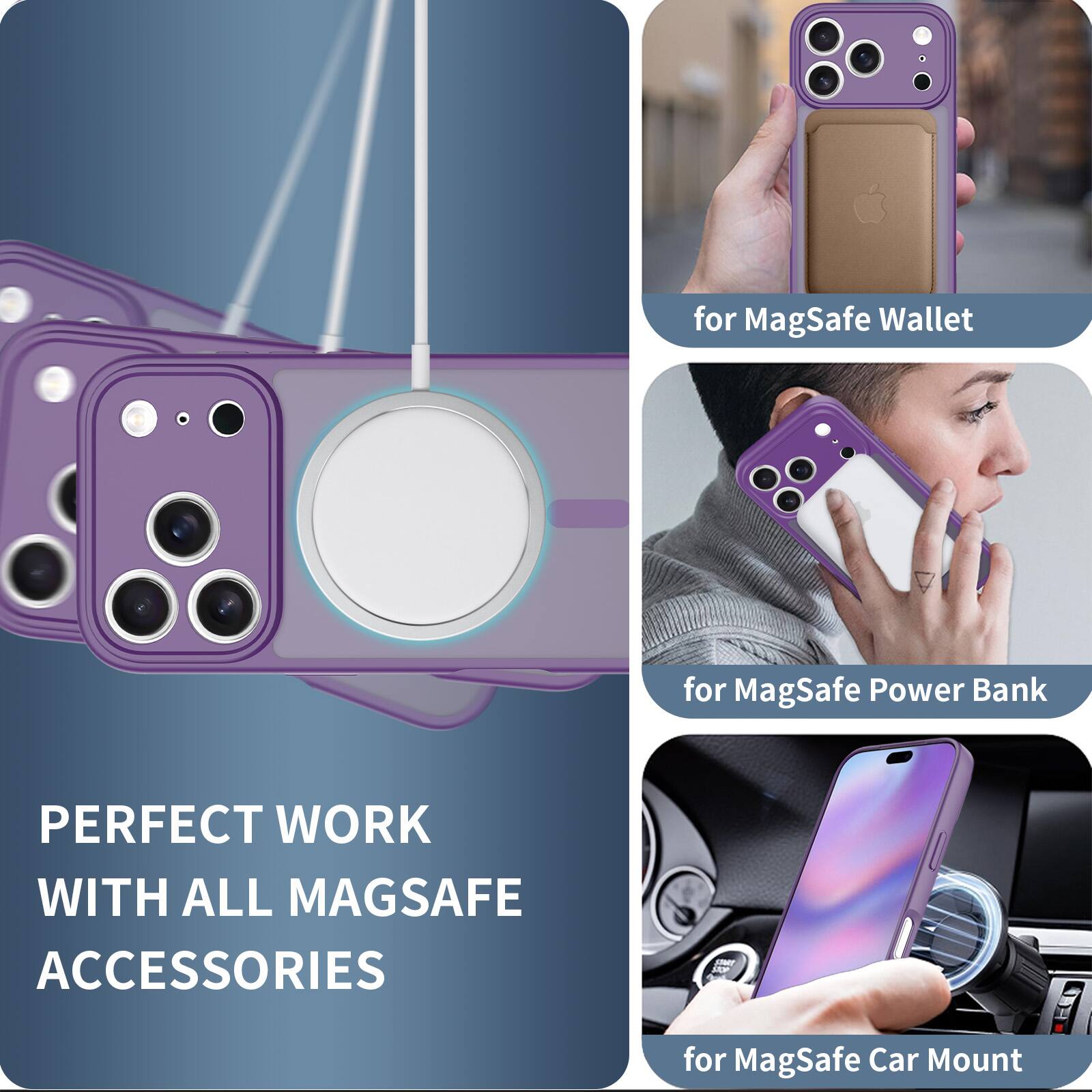 for MagSafe Wallet  
for MagSafe Power Bank  
PERFECT WORK WITH ALL MAGSAFE ACCESSORIES  
for MagSafe Car Mount