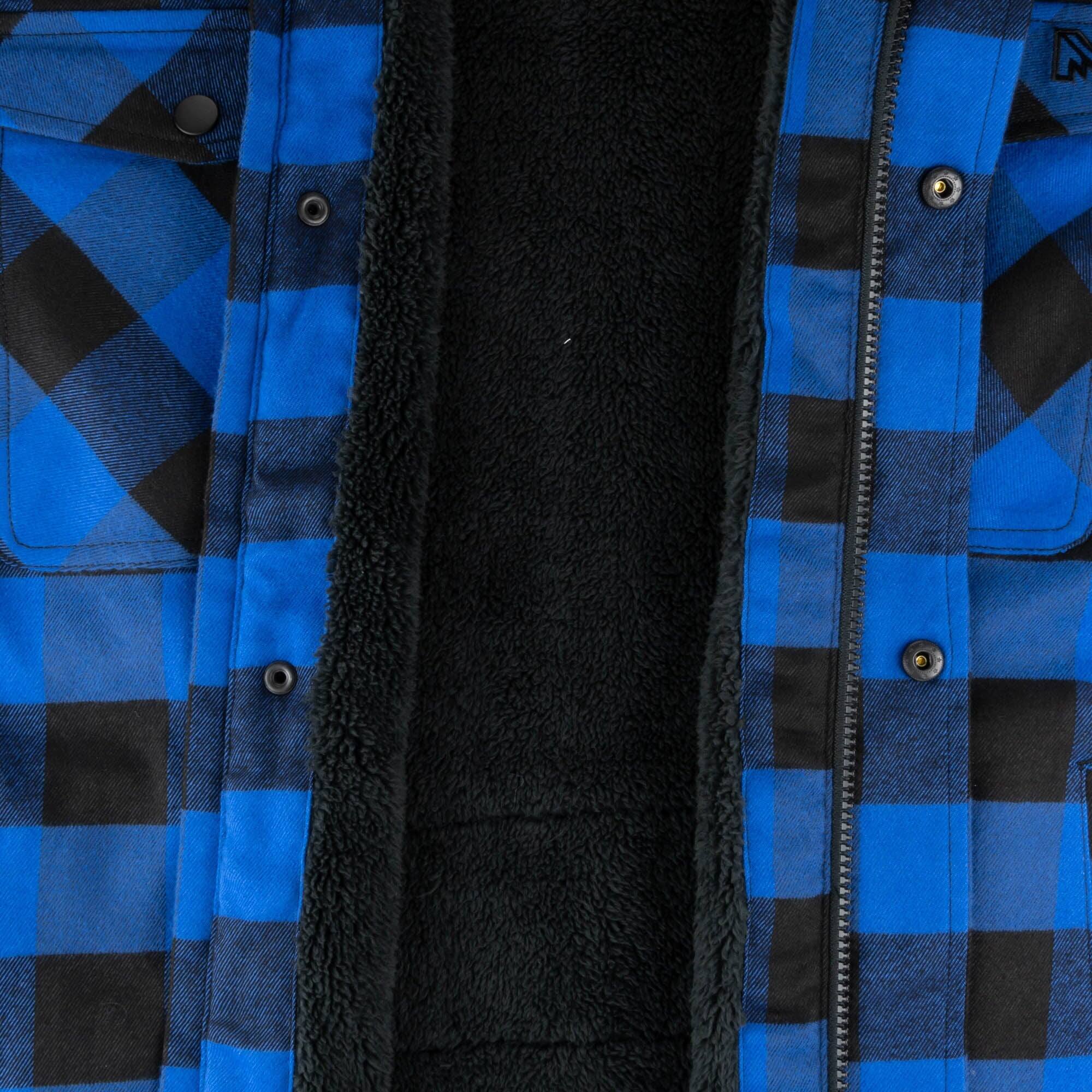 Alt View 8. Mobile Warming - Men's Flannel Heated Hoodie Jacket - Black/Blue.