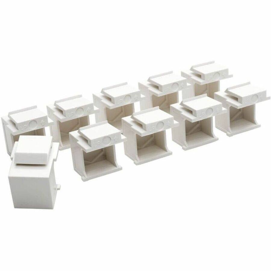 Alt View 2. Tripp Lite - 10PK KEYSTONE JACK INSERT SNAP IN BLANK WHITE - White.