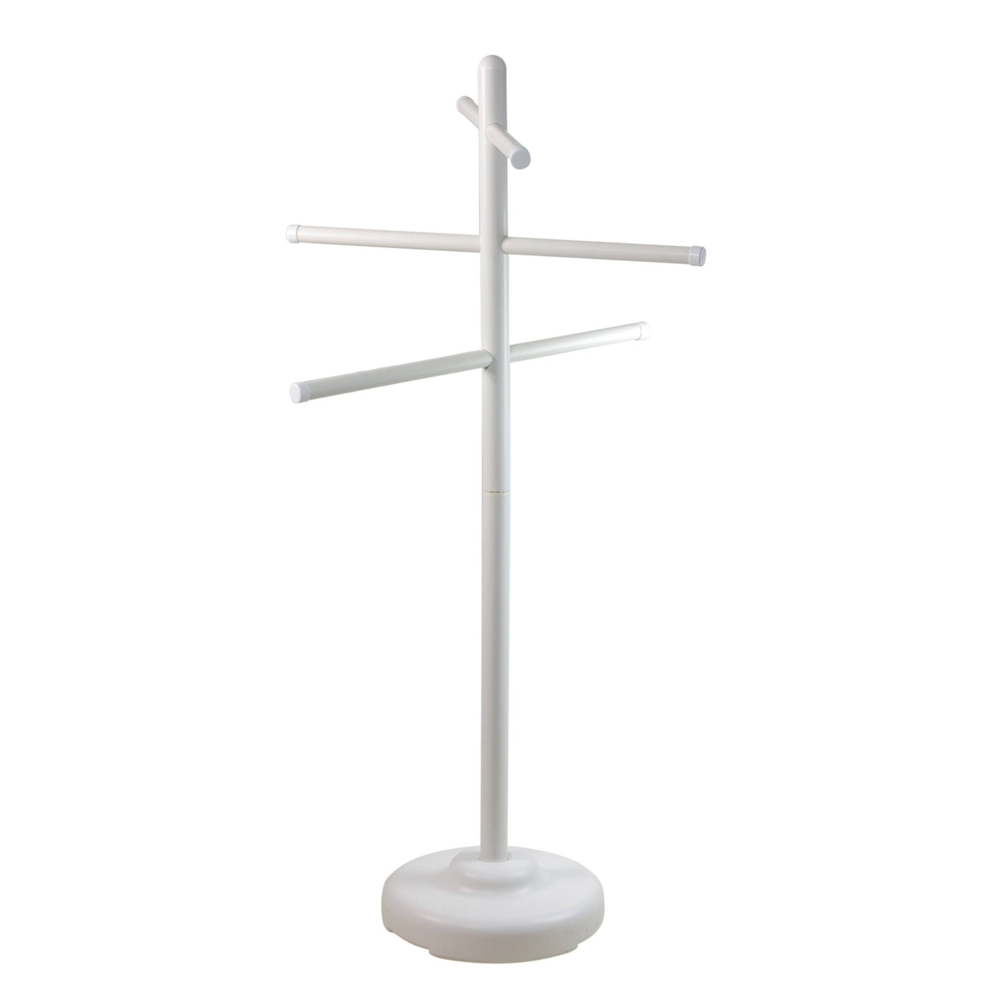 Swim Central - Swimming Pool Towel Rack Poolside Organizer - 51" - White