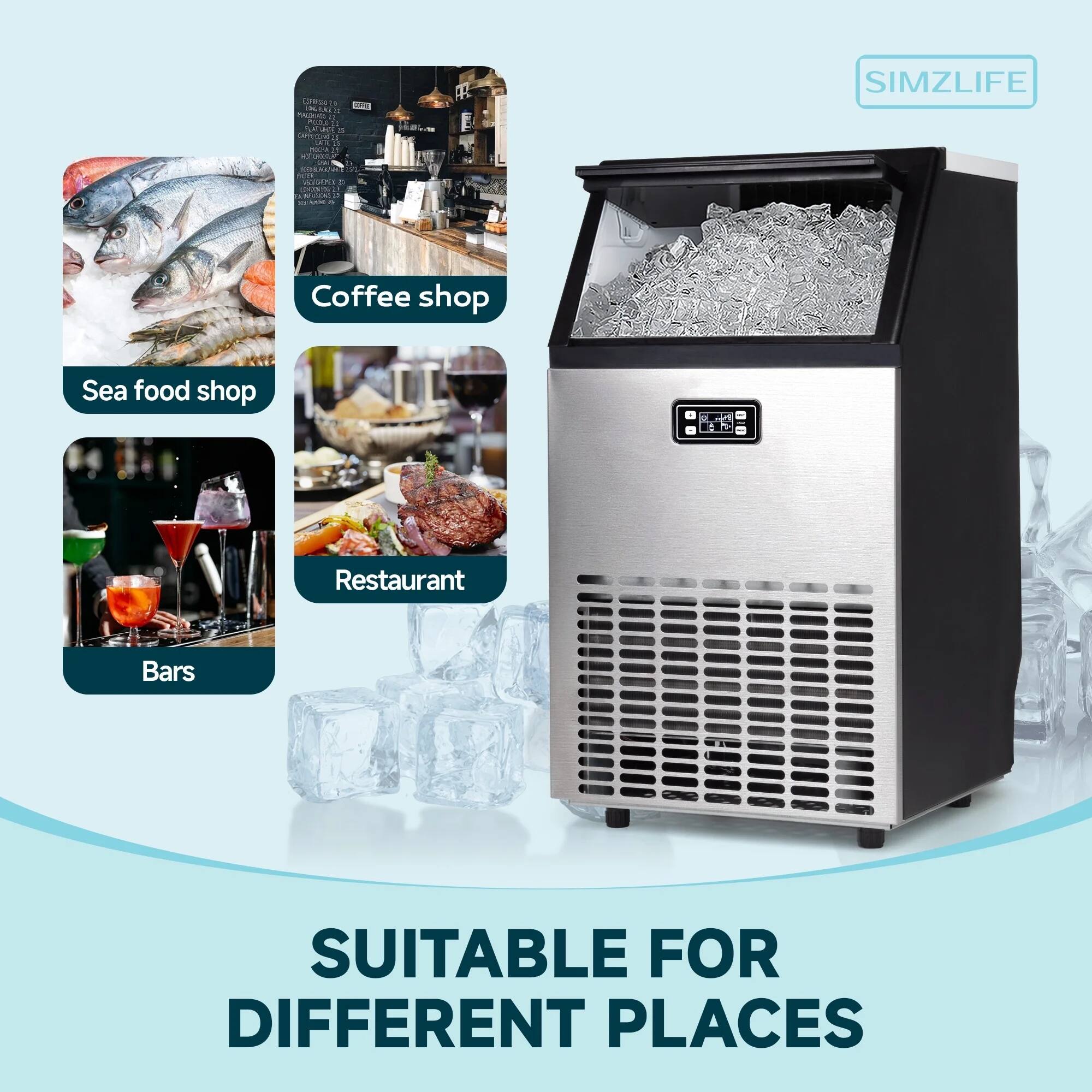 SIMZLIFE

Sea food shop  
Coffee shop  
Restaurant  
Bars  

SUITABLE FOR DIFFERENT PLACES