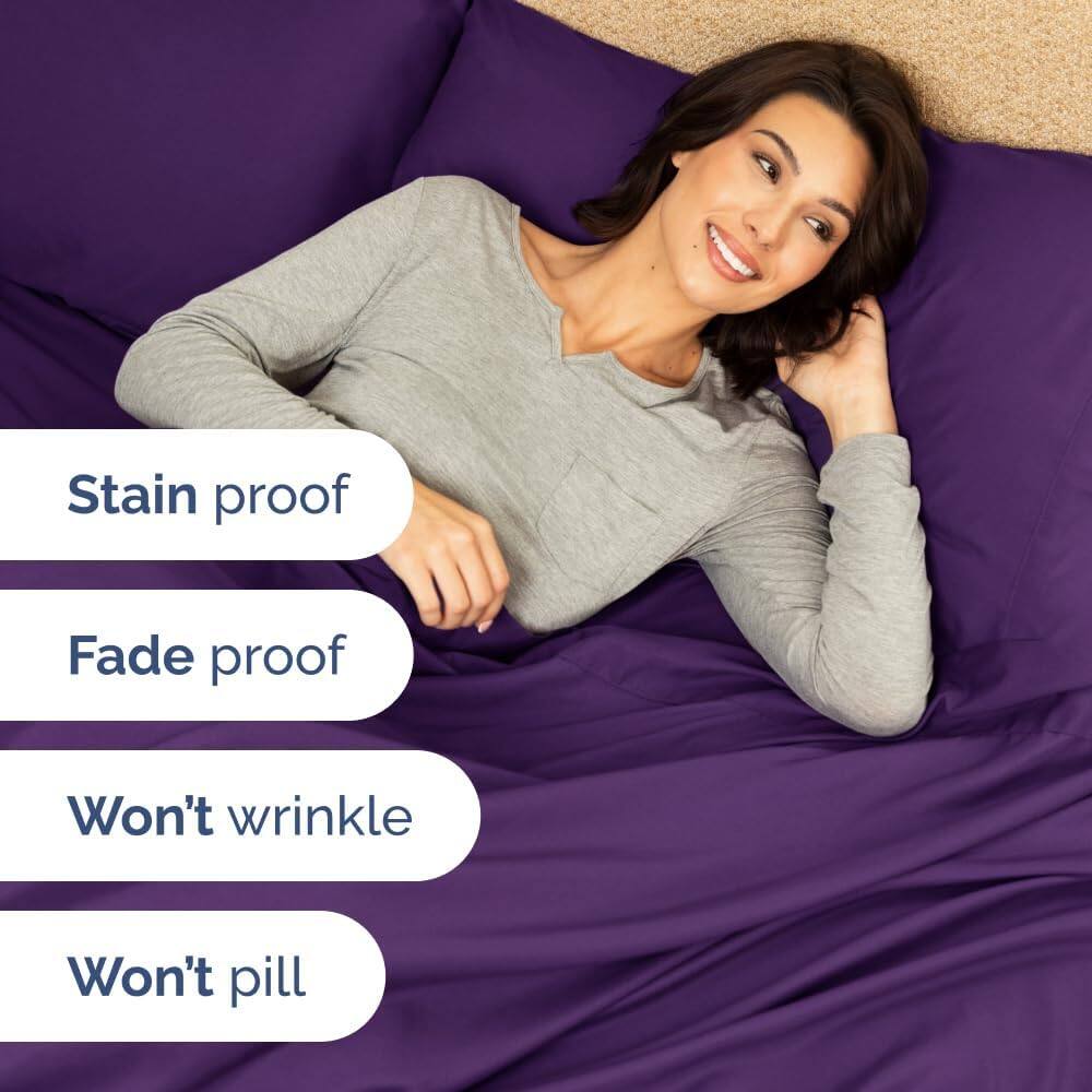 Stain proof  
Fade proof  
Won't wrinkle  
Won't pill