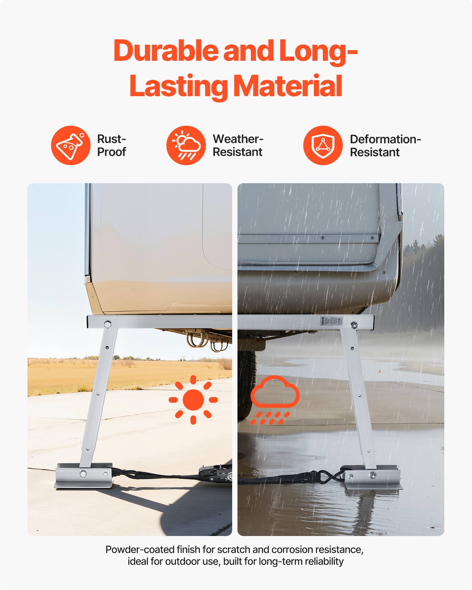 Durable and Long-Lasting Material

- Rust-Proof
- Weather-Resistant
- Deformation-Resistant

Powder-coated finish for scratch and corrosion resistance, ideal for outdoor use, built for long-term reliability