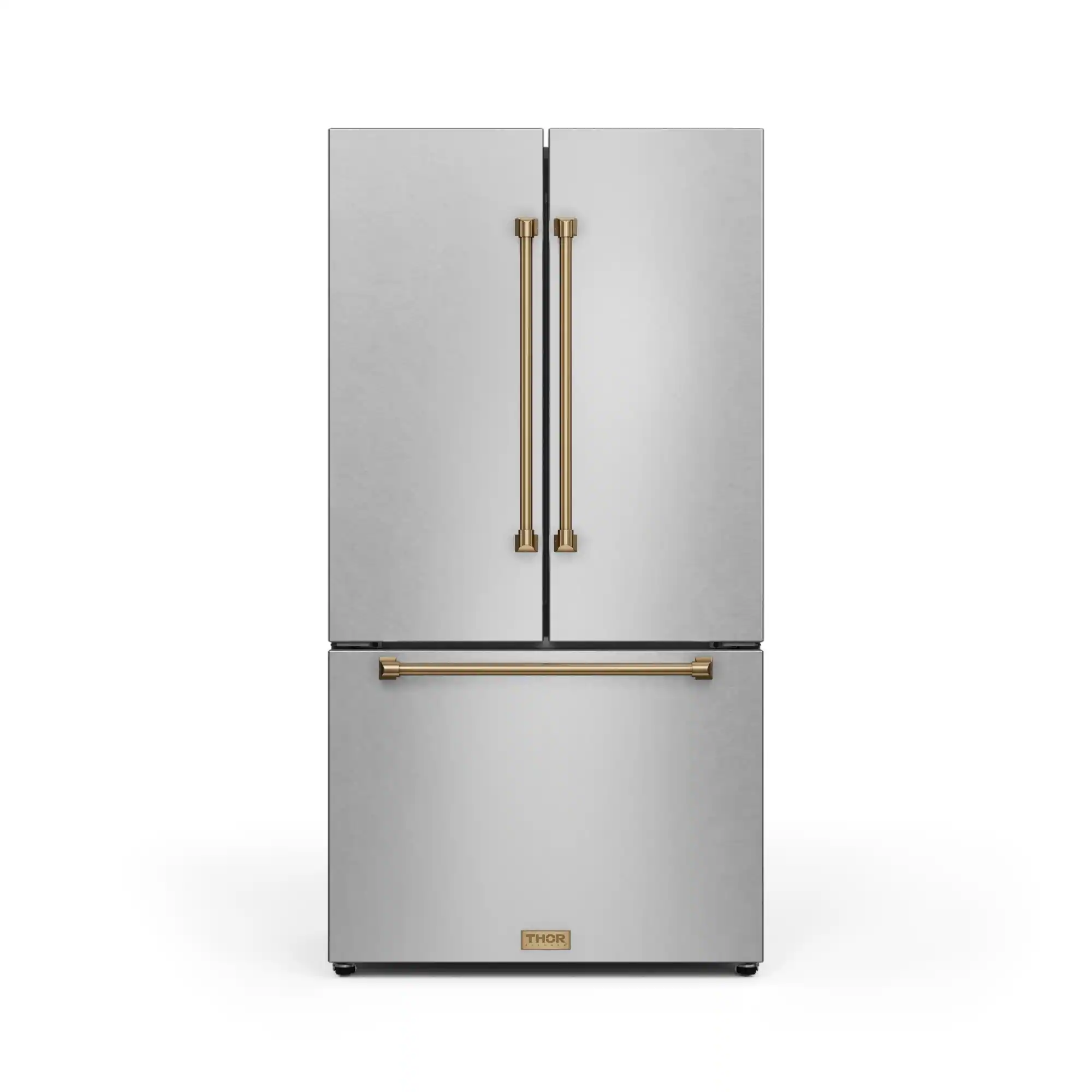 Gordon Ramsay Series by Thor Kitchen 20.3 Cu. Ft. Counter Depth Refrigerator with Bronze Hardware - Stainless Steel