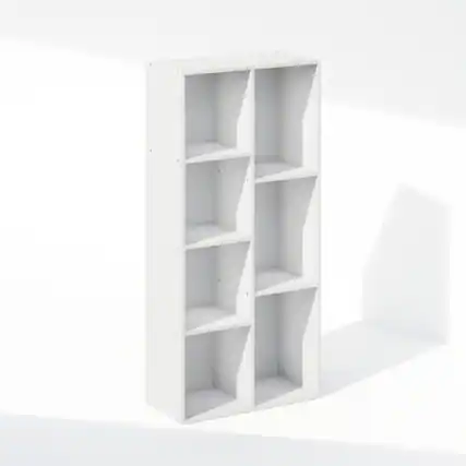 Front. Furinno - Reed 7-Cube Multipurpose Open Shelf Clothing & Closet Storage Organization - White.