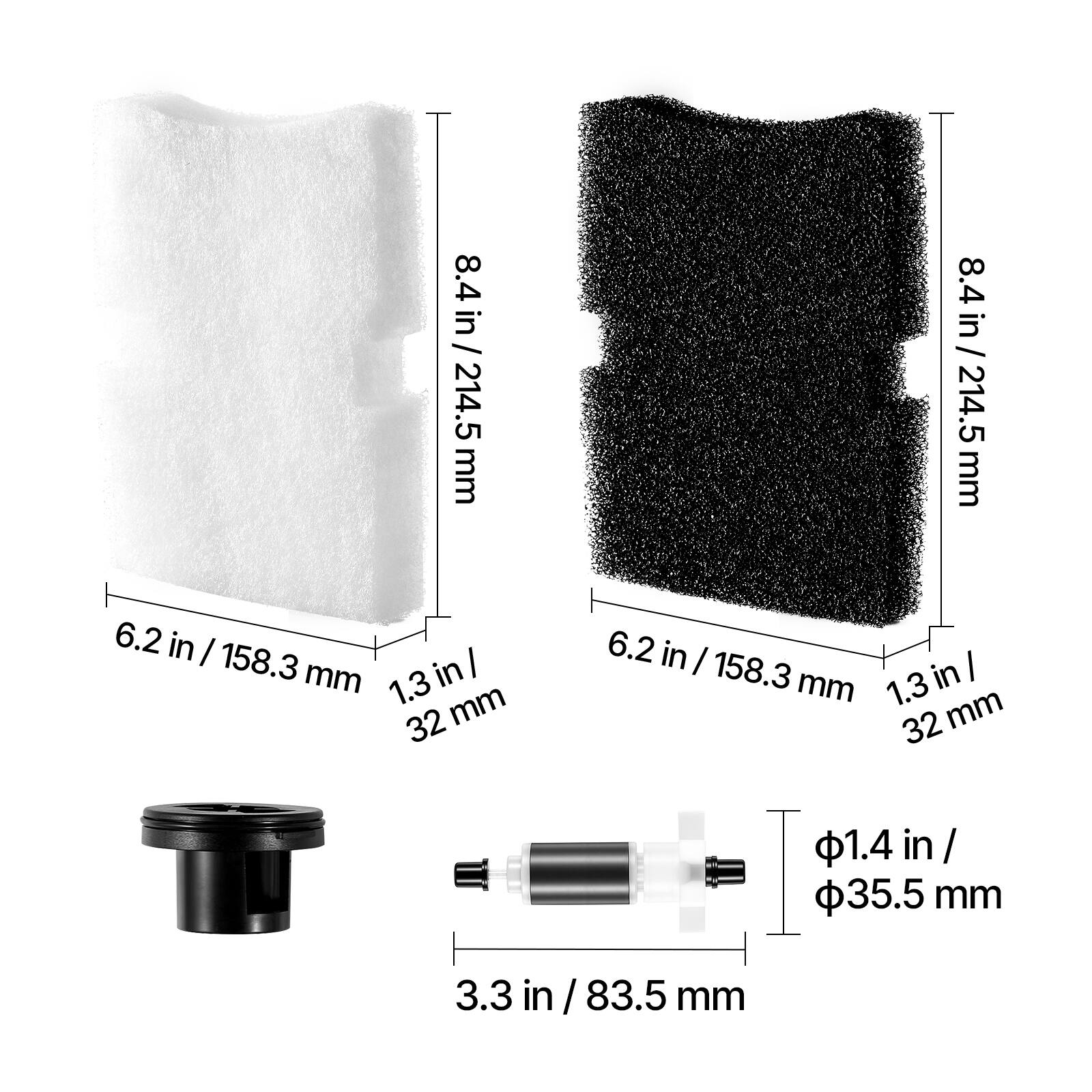 8.4 in / 214.5 mm  
6.2 in / 158.3 mm  
1.3 in / 32 mm  
3.3 in / 83.5 mm  
φ1.4 in / φ35.5 mm