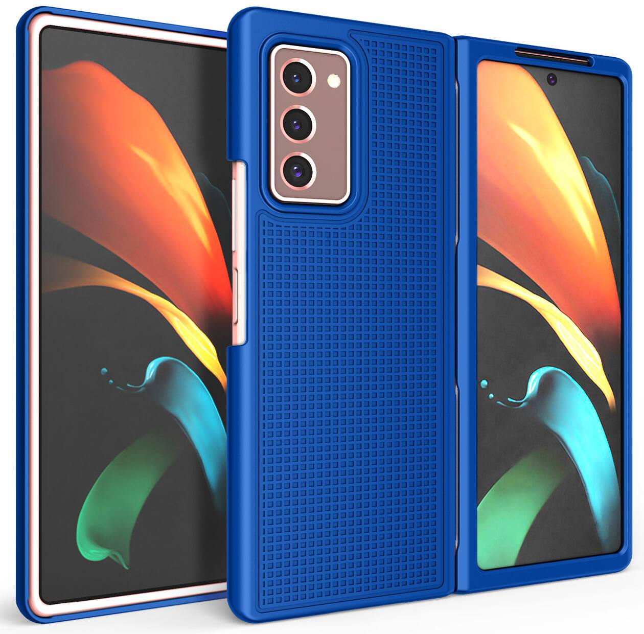 Alt View 5. Nakedcellphone - Slim Case and Belt Clip Holster Combo for Samsung Galaxy Z Fold 2 (SM-F916) - Blue.