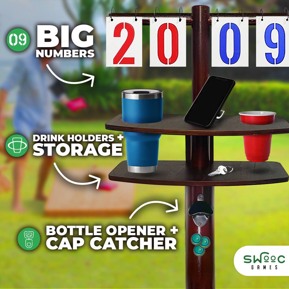 09 BIG NUMBERS

2 0 9

DRINK HOLDERS + STORAGE

BOTTLE OPENER + CAP CATCHER

SWOEC GAMES