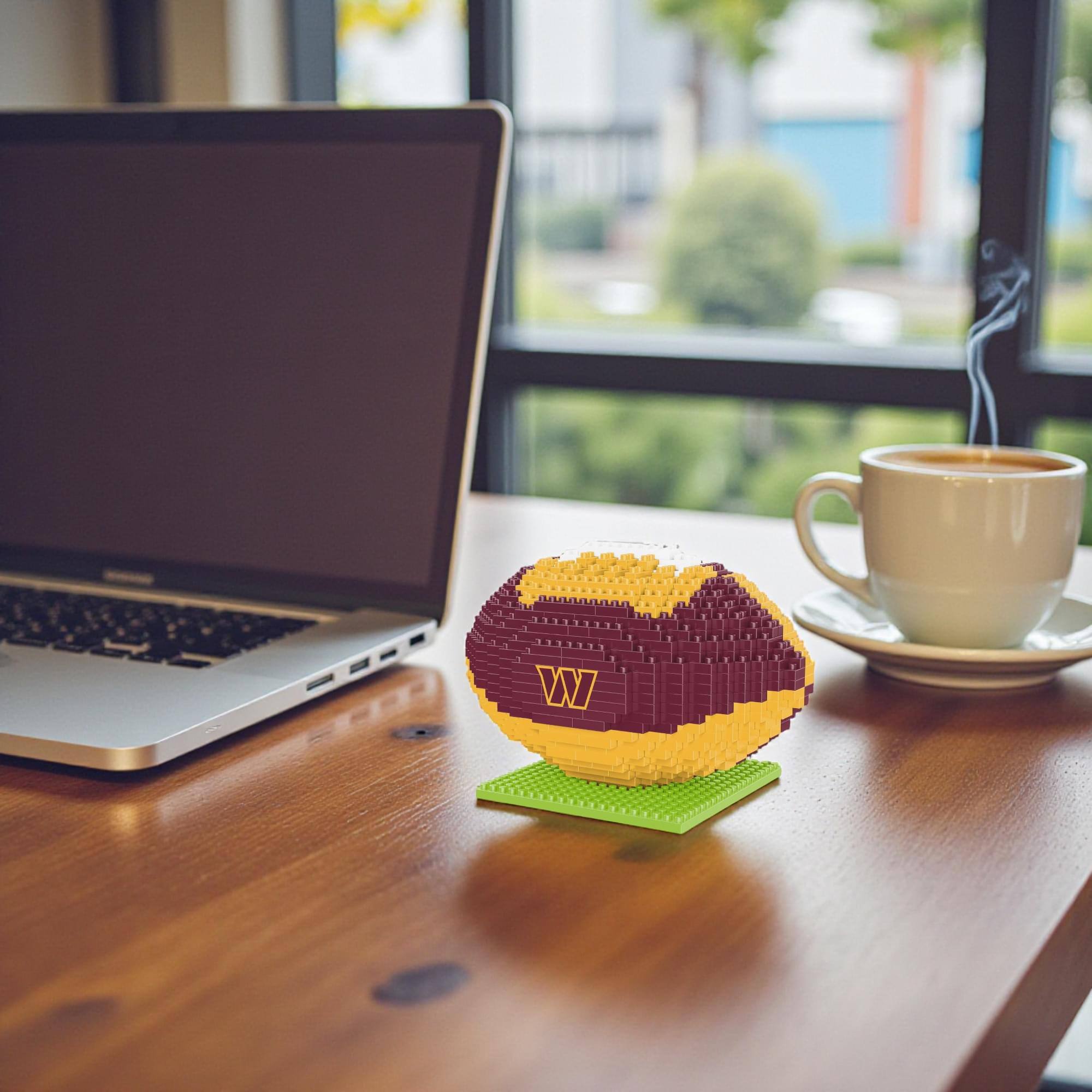 Alt View 3. Forever Collectibles - Washington Commanders NFL BRXLZ Football 728-Piece Building Block Set - Brown.