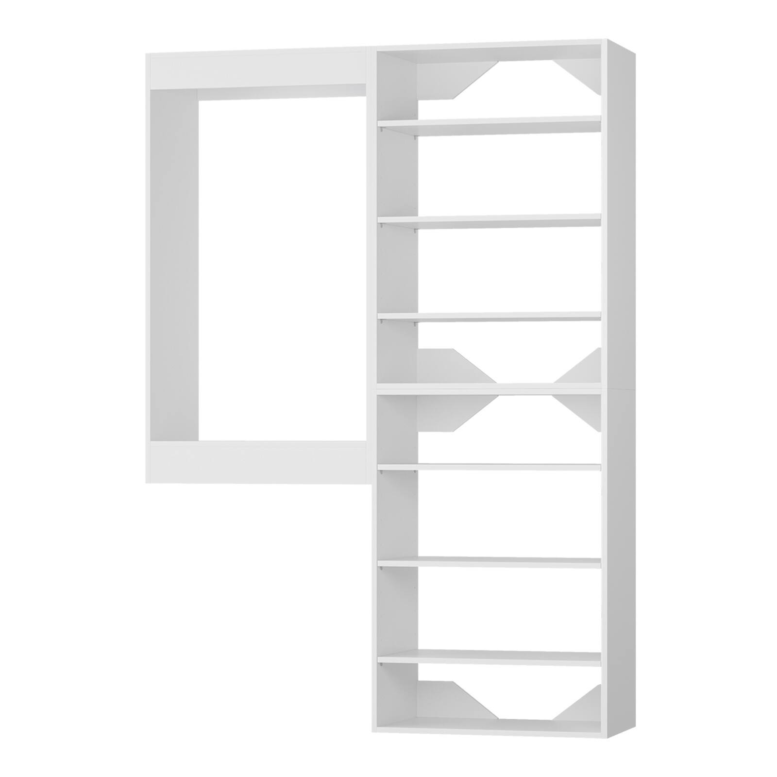 Alt View 5. Roomtec - Roomtec 46 in White Modular Closet System Unit-Customizable Wall Mounted Walk-In Closets for Bedroom or Walk-in Closet - White.