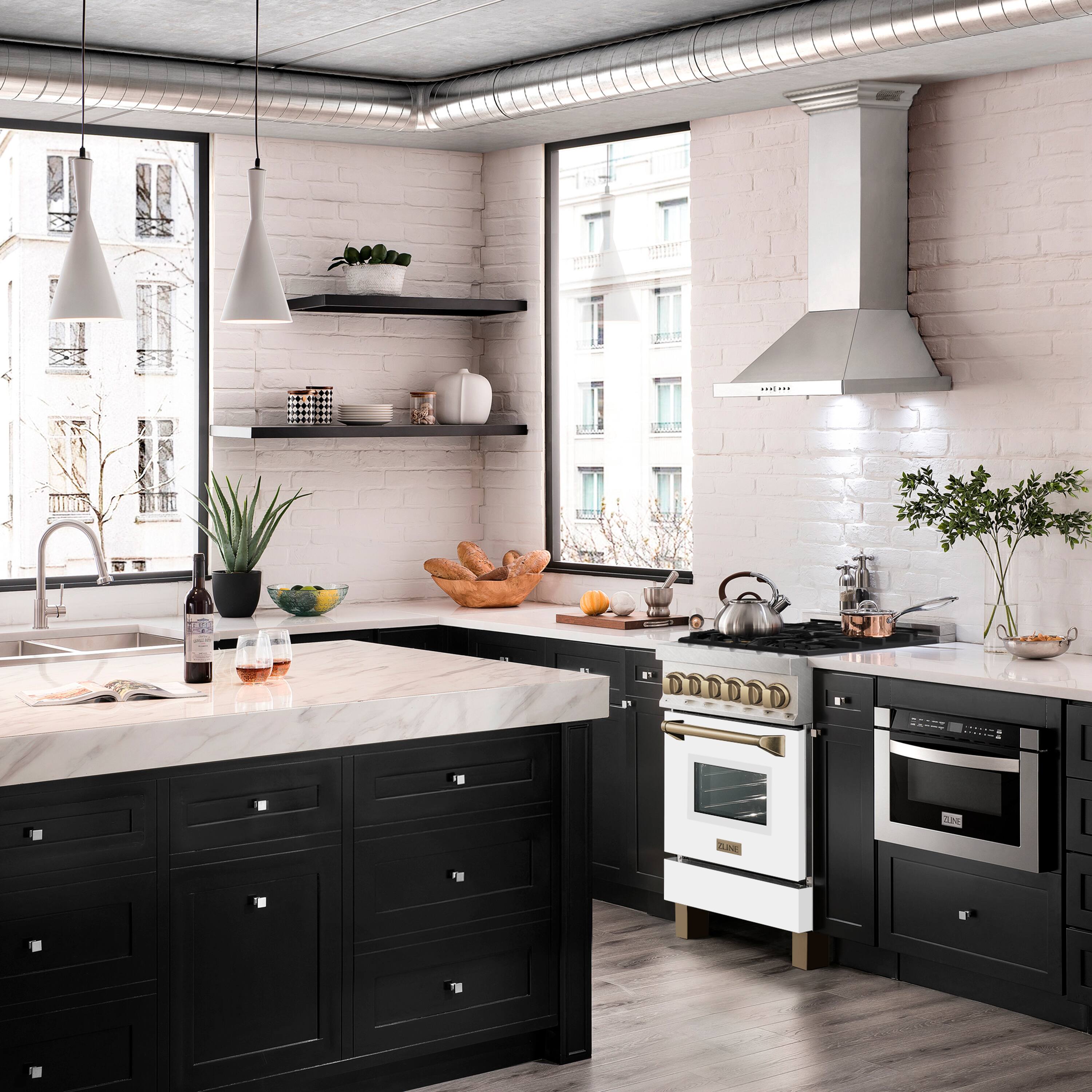 The text "DODDOD P InTUN" does not appear in the image. The image shows a kitchen with a stove, oven, sink, and various items such as potted plants, bowls, and bottles.