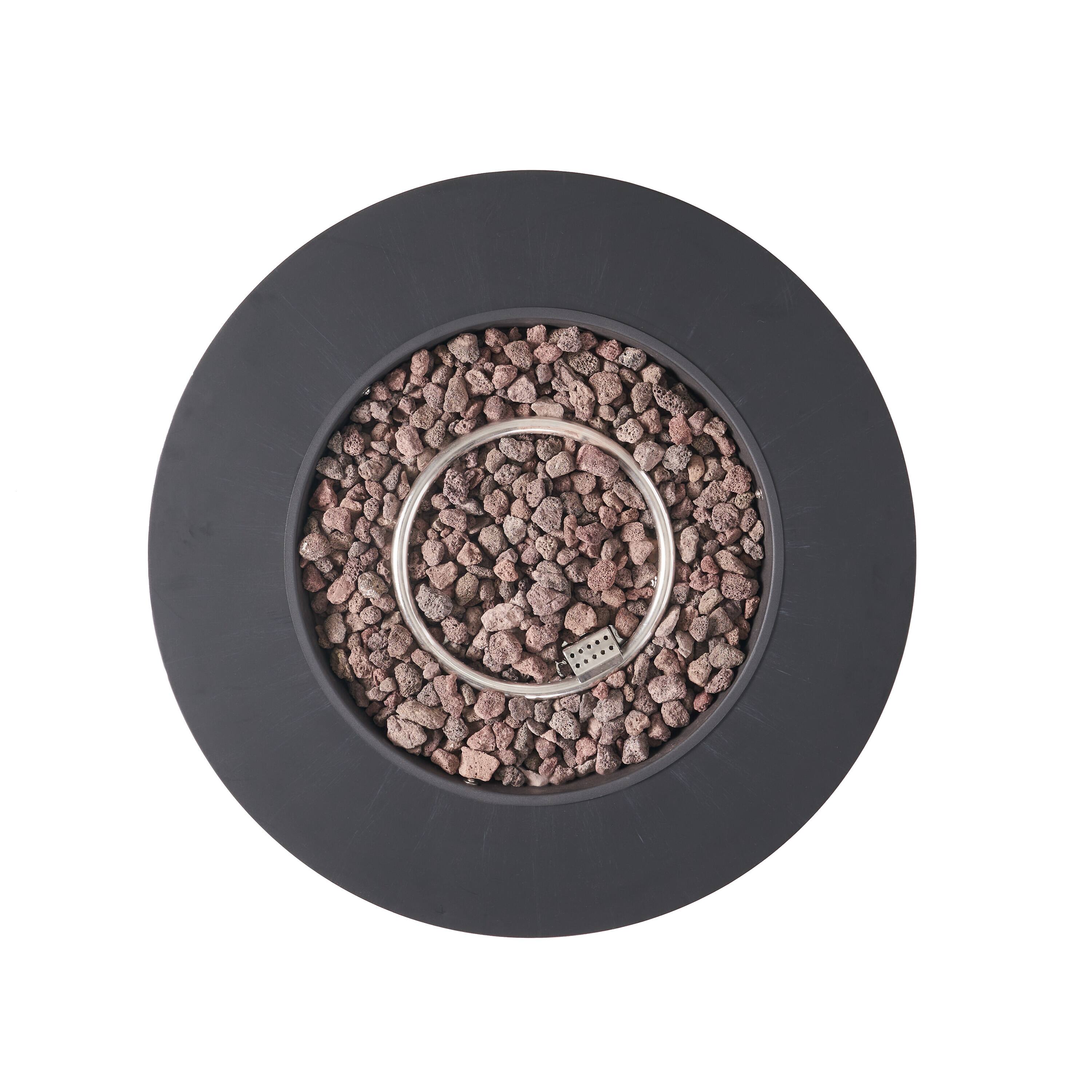 Alt View 7. APRILSOUL - 32 inch Patio 40000 BTU Round Iron Propane Fire Pit Dark Grey Tank Cover not Included - DARK GREY.