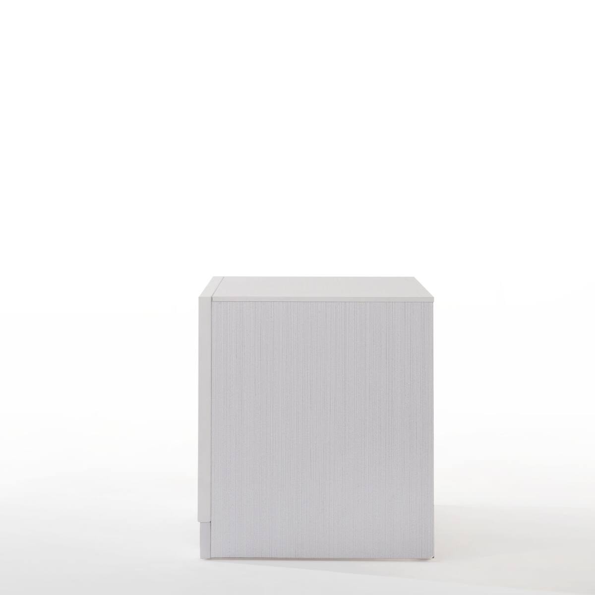 Alt View 4. Loheer - Loheer White Nightstand with Jewelry Drawer and Two Drawers for Bedroom - White.