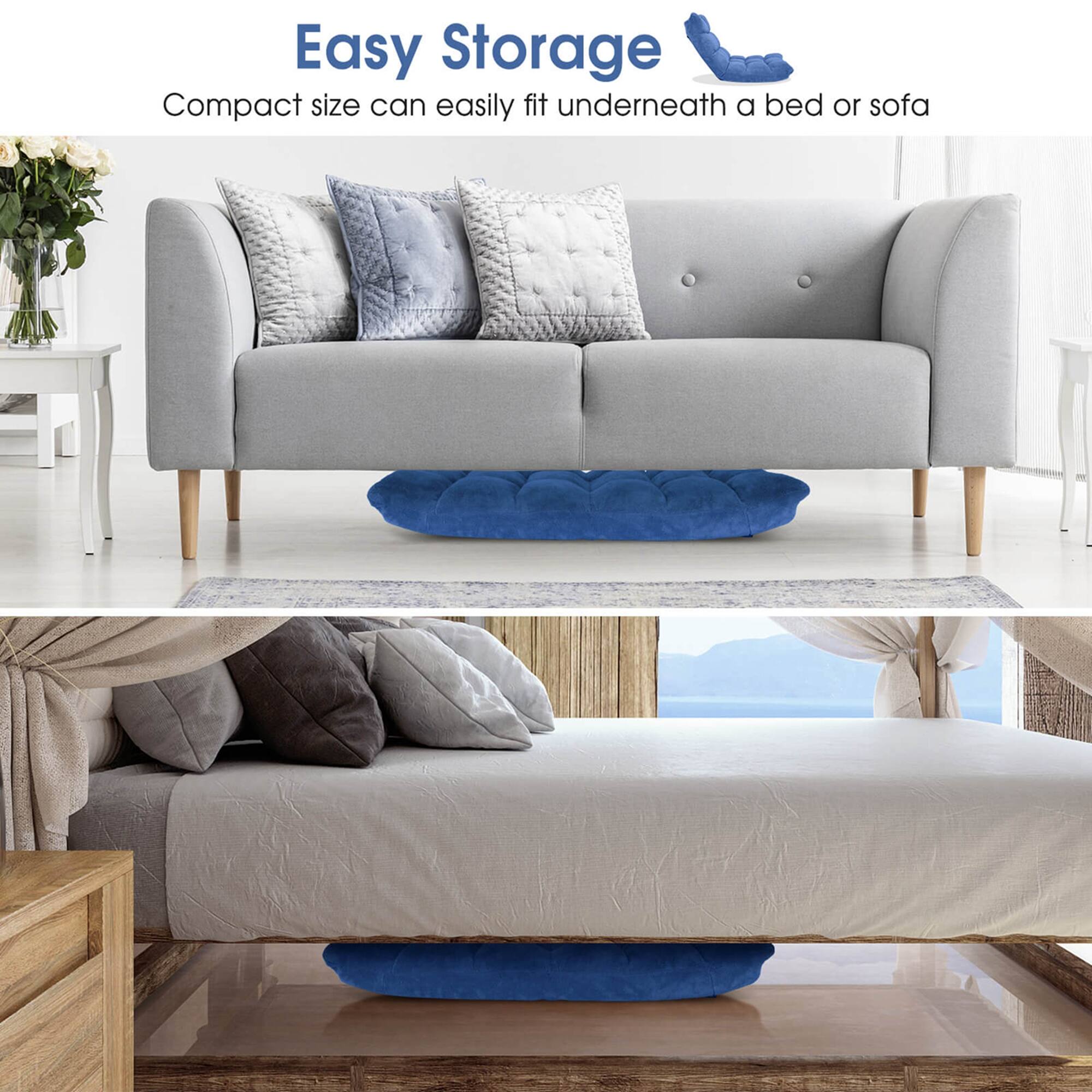 Easy Storage  
Compact size can easily fit underneath a bed or sofa