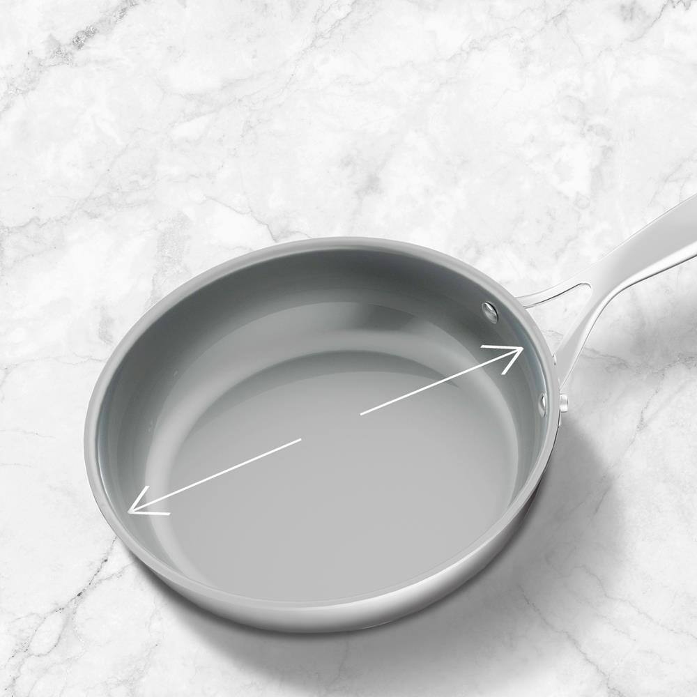 Angle. NutriChef - NutriChefKitchen Hollowed Cast Handles - Works w/ Model NCSSX45 9.5'' Large Fry Pan - PFOA/PFOS Free Stainless Steel.
