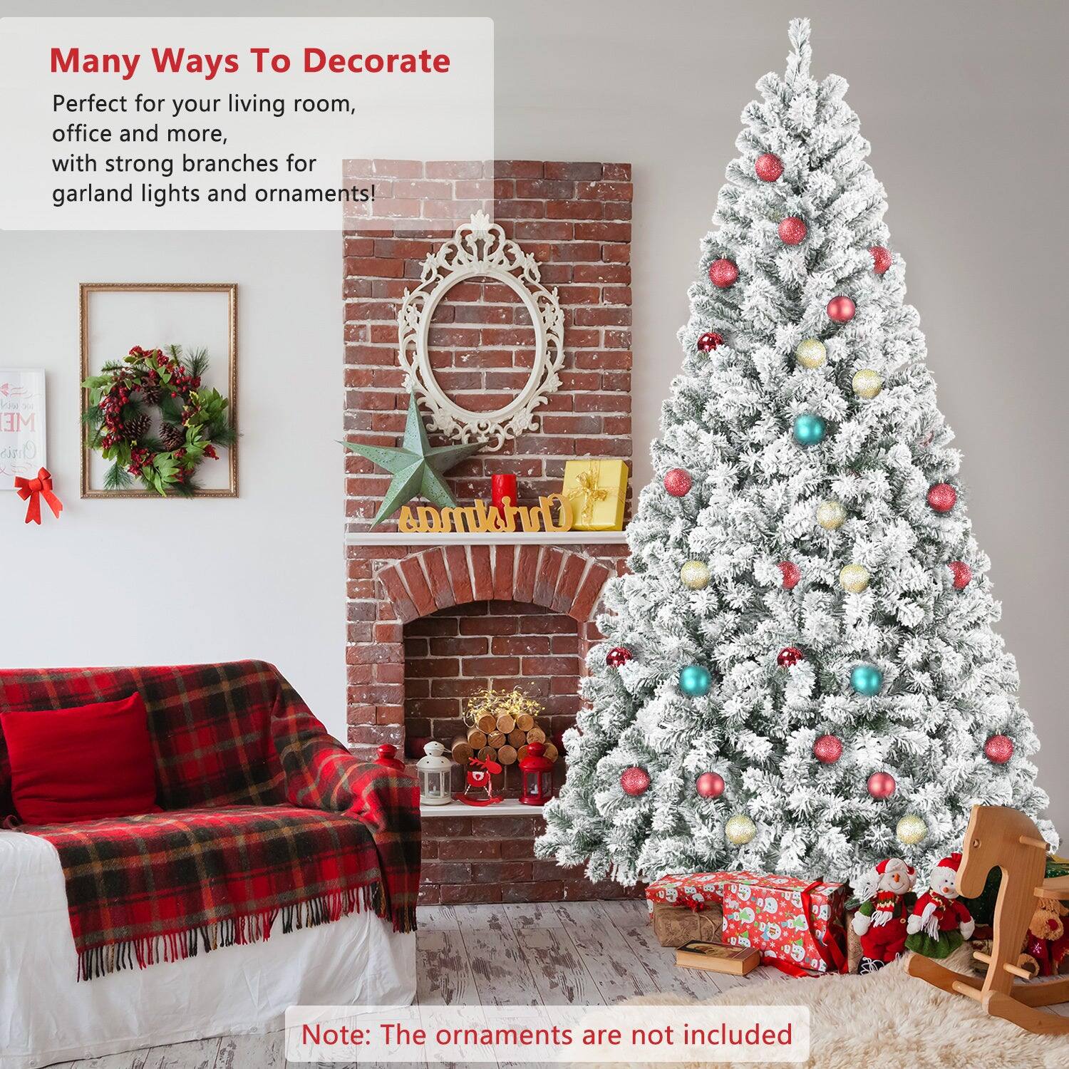 Many Ways To Decorate  
Perfect for your living room, office and more, with strong branches for garland lights and ornaments!  

Note: The ornaments are not included