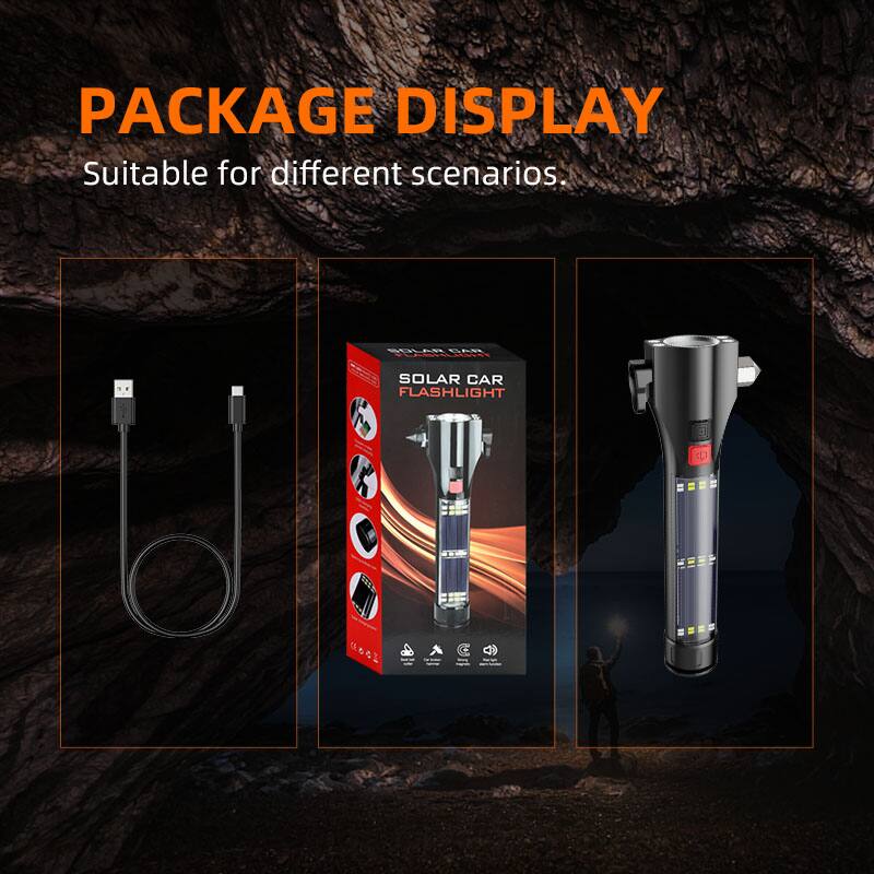PACKAGE DISPLAY  
Suitable for different scenarios.  
BOLAR BAR SOLAR CAR FLASHLIGHT