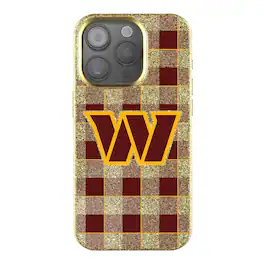 Keyscaper - NFL - Washington Commanders Plaid Bling iPhone Case - 15 - Gold