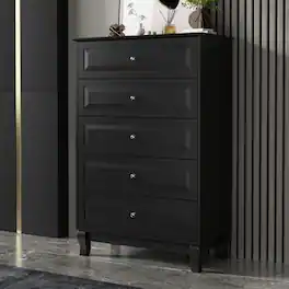 FUFU & GAGA - Classic Multi-Drawer Storage Cabinet – A Perfect Fusion of Space Organization and Aesthetic Design - Black