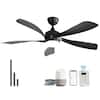 Front. Sofucor - Farmhouse Ceiling Fans with Lights 45 Inch Smart Ceiling Fan with Remote/APP/Alexa for Bedroom Patio - Black.