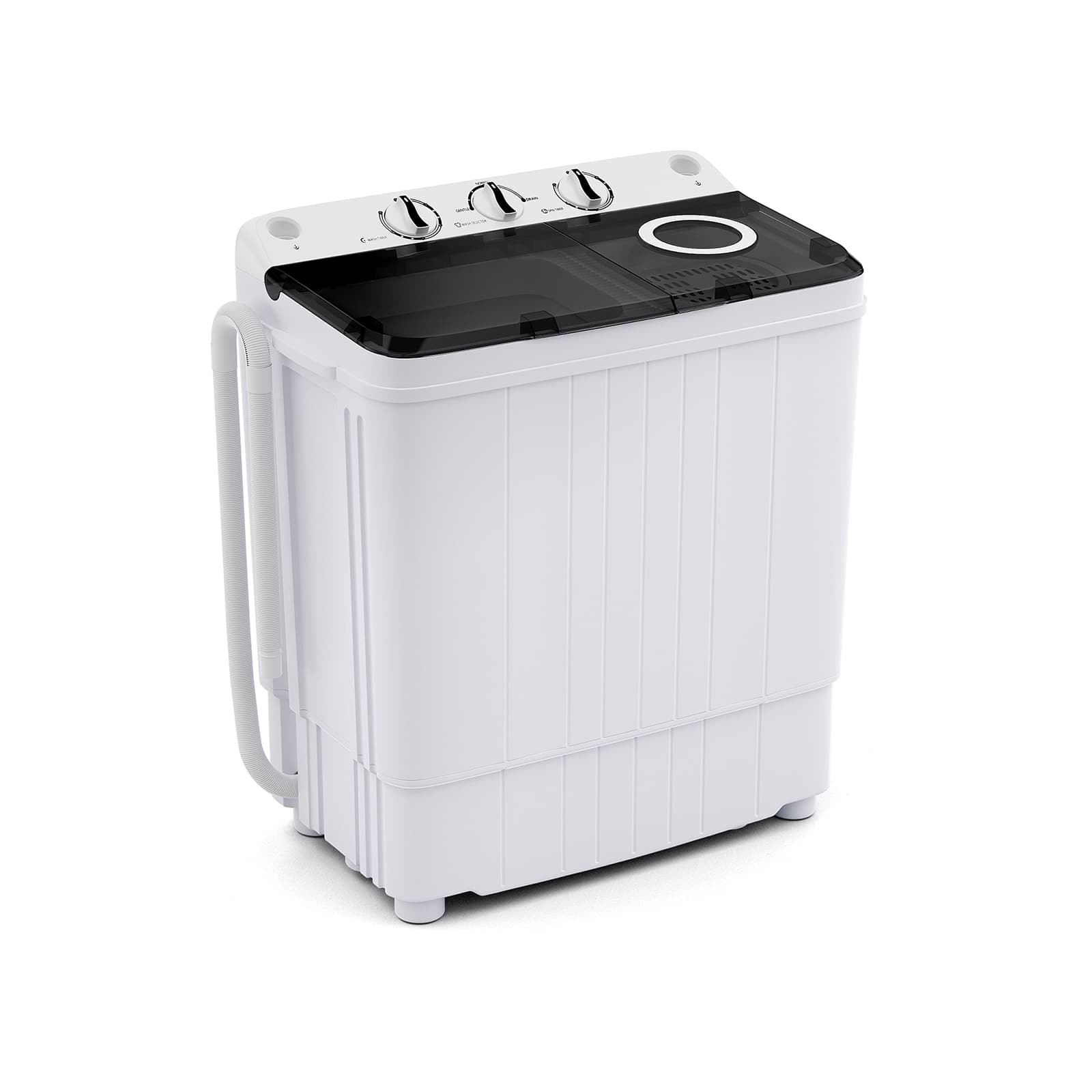 HONGGE - Twin Tub Portable Washing Machine with Separate Washer and Spinner for Apartments and RVs - Grey