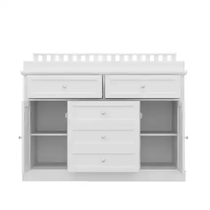Front. FUFU & GAGA - FUFU&GAGA Classic Baby Changing Table Dresser: Timeless Design & Ample Storage - White.