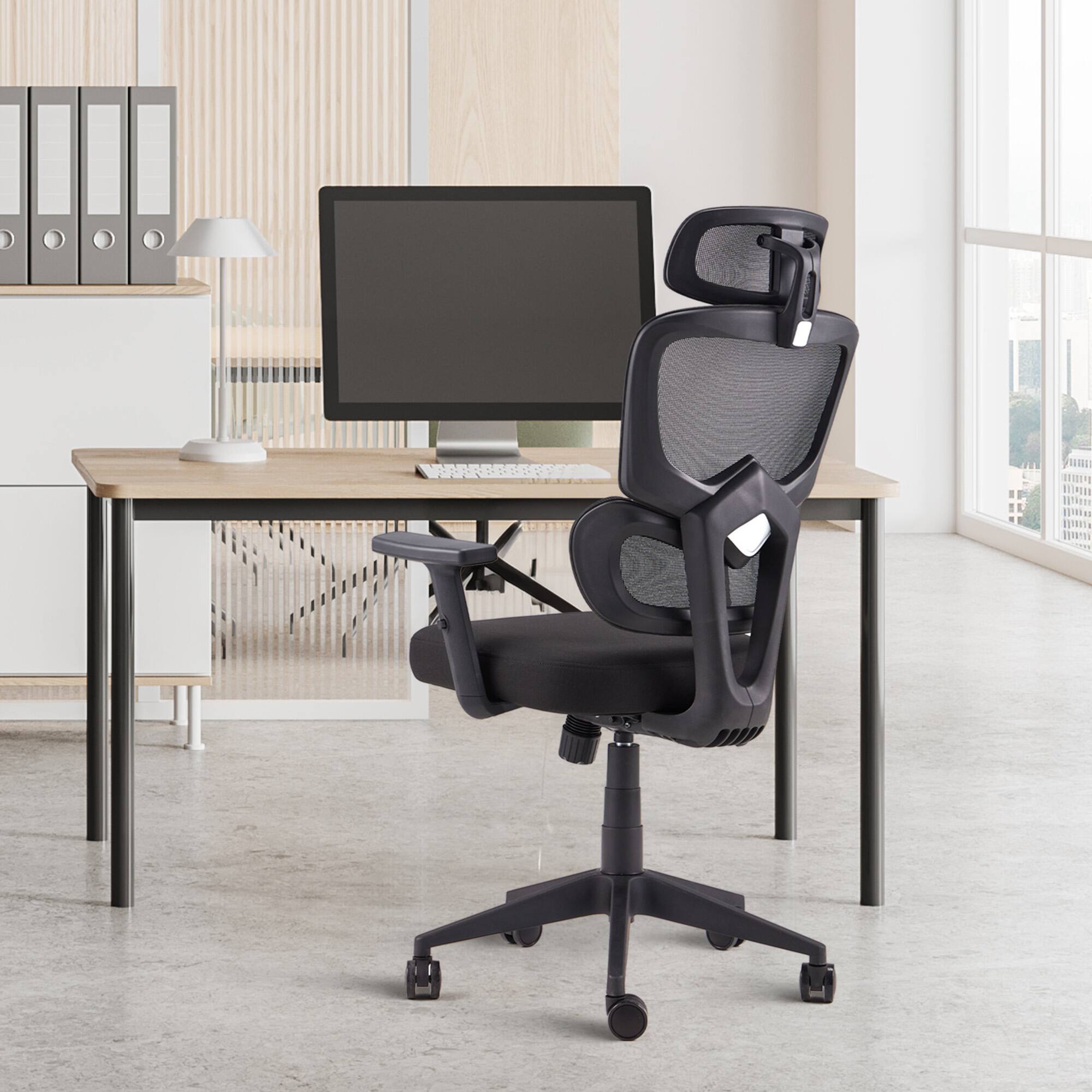 Alt View 2. JOMEED - JOMEED High Back Mesh Swivel Chair with Adjustable Height for Home and Office - Black.