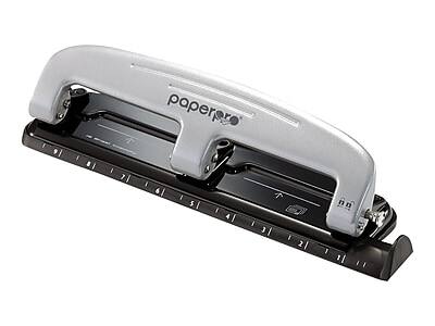 Front. Bostitch - Bostitch EZ Squeeze 3-Hole Punch, 12 Sheet Capacity, Silver/Black (2101) - Silver/Black.