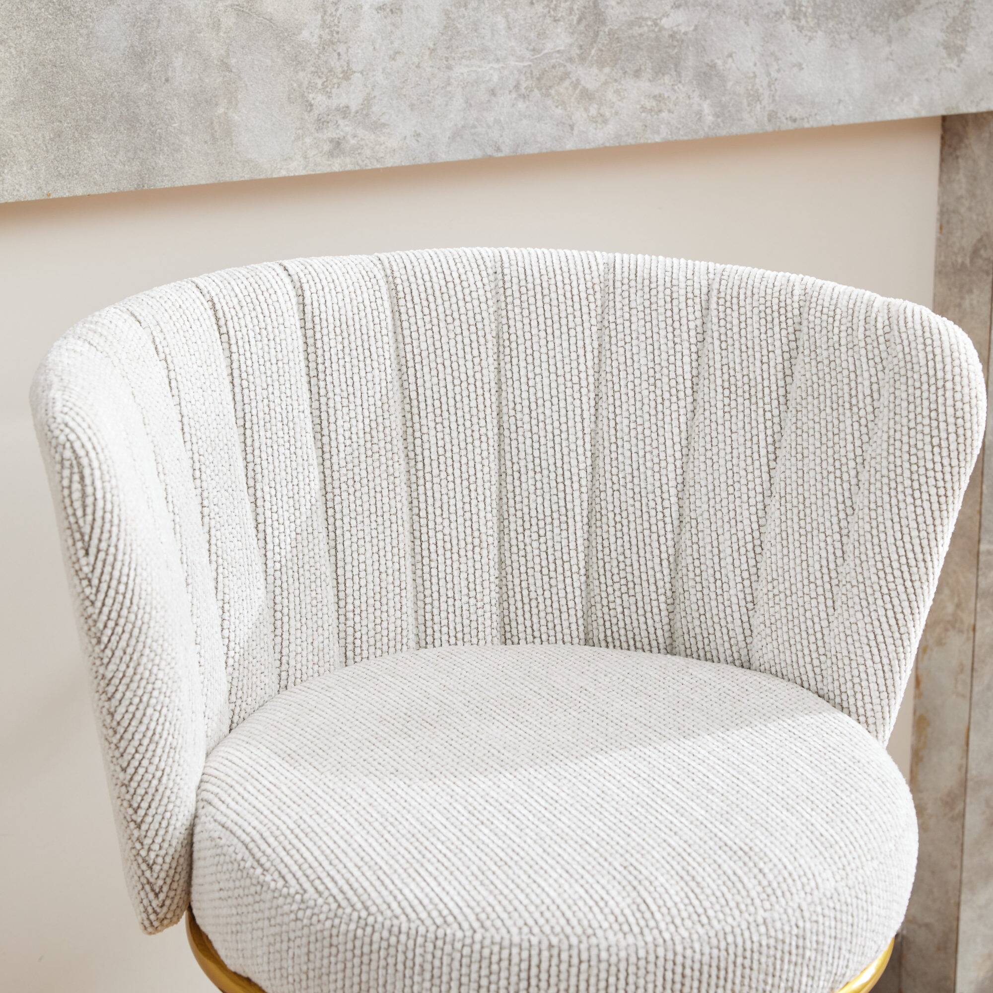 Alt View 5. GOODSILO - Modern Swivel Counter Height Bar Stools Set of 2 with Upholstered Backs and Metal Legs - Beige.