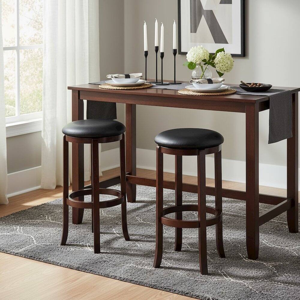 Alt View 3. FurniFact - Bar Stool - Walnut / Black.
