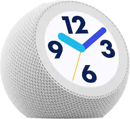 Amazon - Echo Time (all-new), Customizable smart clock, Smart alarms, Ambient sounds, Smart home hub, Designed for Alexa+ - Glacier White