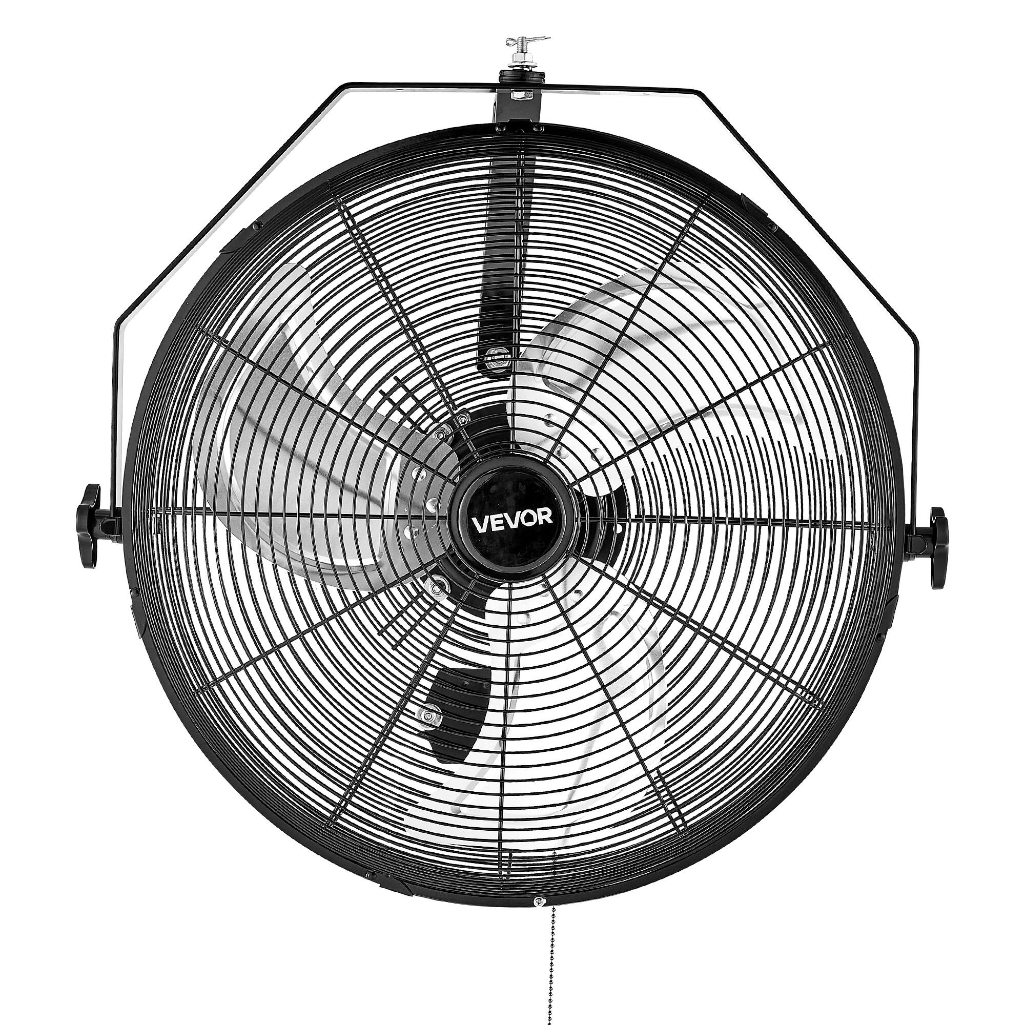 Alt View 5. VEVOR - 18 Inch Industrial Wall Mount Fan, High Velocity 4000 CFM Indoor Fan with 3 Speeds, Powerful Motor Garage Wall Fan - Black.
