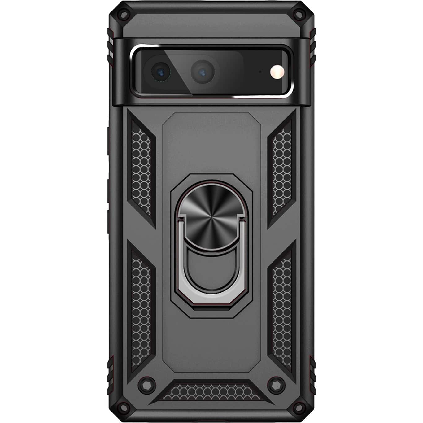 Front. SaharaCase - Military Kickstand Series with Belt Clip Case for Google Pixel 7 - Black.