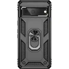 Front. SaharaCase - Military Kickstand Series with Belt Clip Case for Google Pixel 7 - Black.