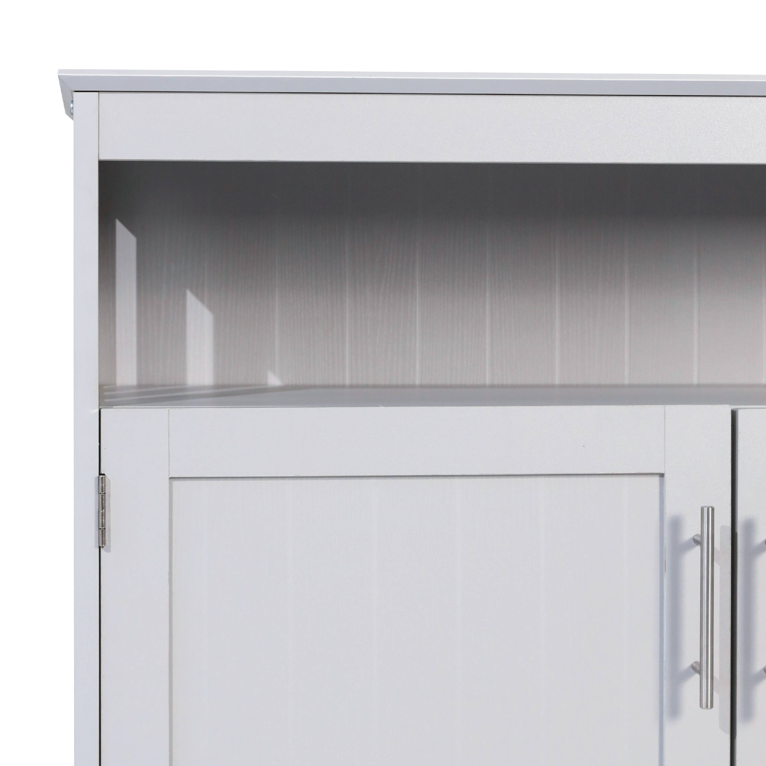 Alt View 10. Emma + Oliver - Shereen 40 Inch Buffet and Sideboard with Open Storage Shelf and Double Door Storage Cabinet - Gray.