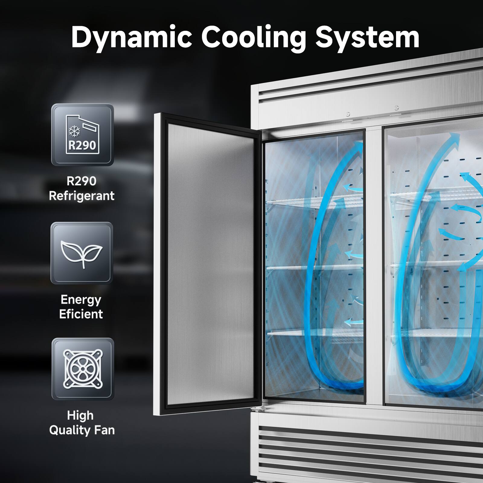 Dynamic Cooling System  
R290 Refrigerant  
Energy Efficient  
High Quality Fan