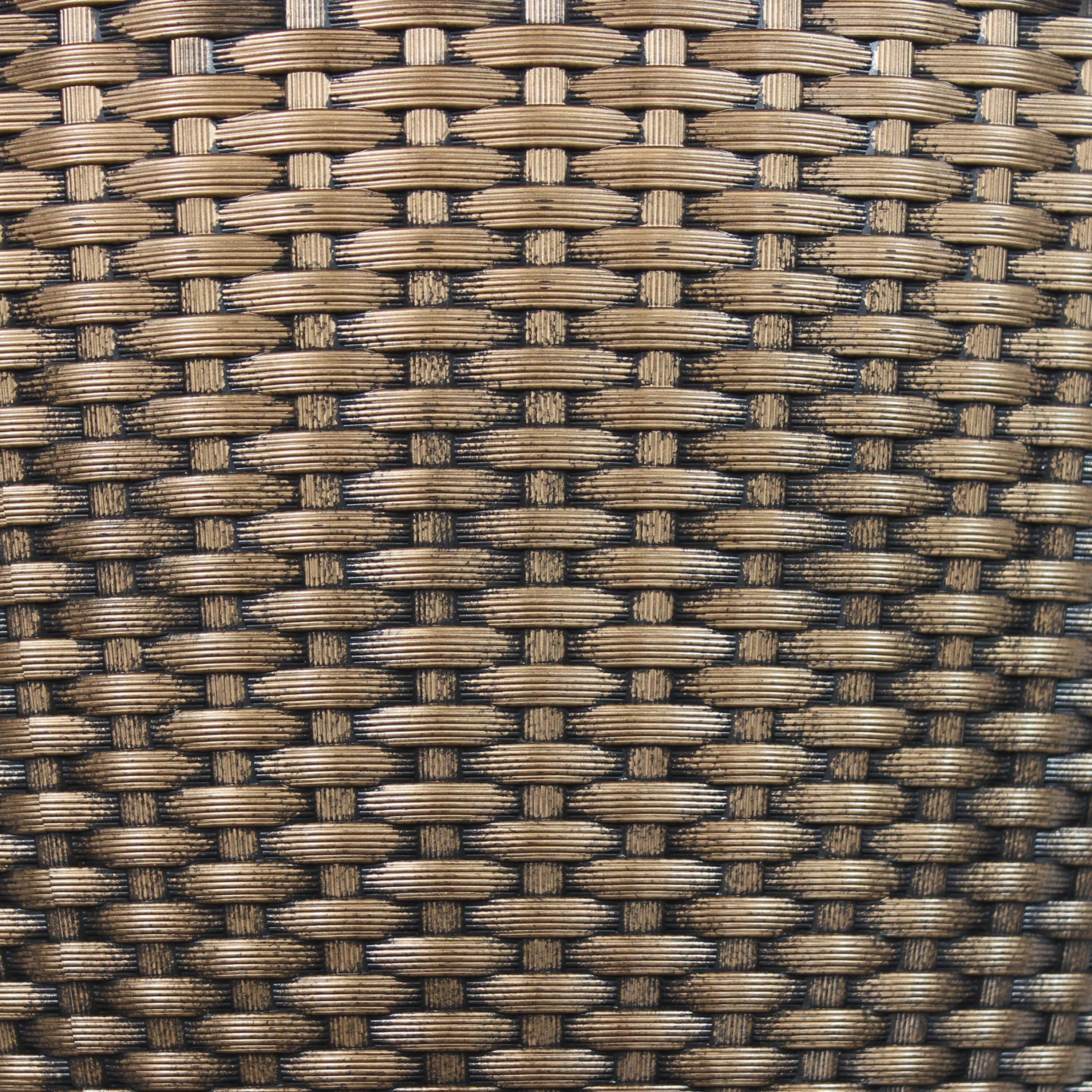 Alt View 4. Sunnydaze - Resin Basketweave Outdoor Planter 12 in, 13 in, 15 in - Set of 3 - Brown.