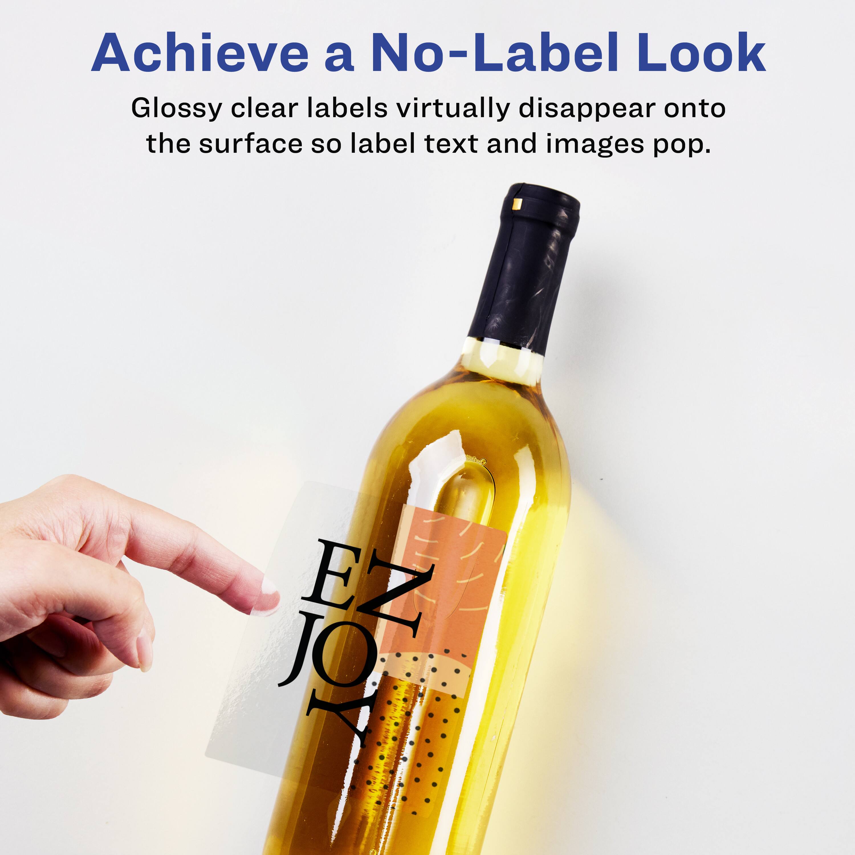 Achieve a No-Label Look  
Glossy clear labels virtually disappear onto the surface so label text and images pop.  
EZ JOY